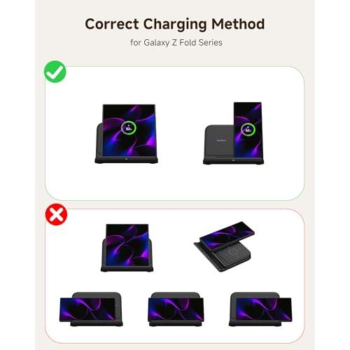 Galaxy Watch専用 3in1 ワイヤレス充電器、Galaxy Z Fold対応、Galaxy