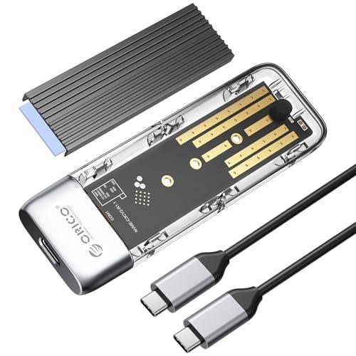 ORICO SSD 外付けケース NVMe/SATA両対応、工具不要透明USB3.2 Gen2