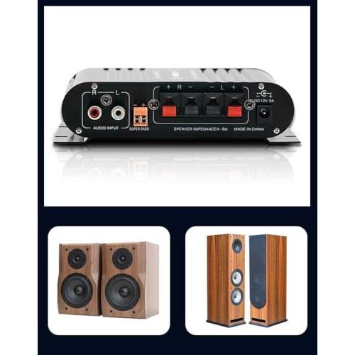 Bluetooth 5.0アンプ 2.1チャンネル 30W*2 パワーアンプ RCA&AUX HI-FI