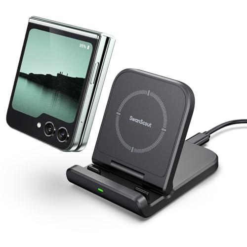 Galaxy Z Flip対応 ワイヤレス充電器、iPhone/Galaxy/Pixel対応 充電