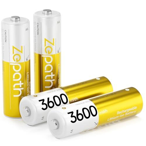 Zepath 充電電池 単三 充電池 充電式単三リチウム電池 1.5V 4本入り