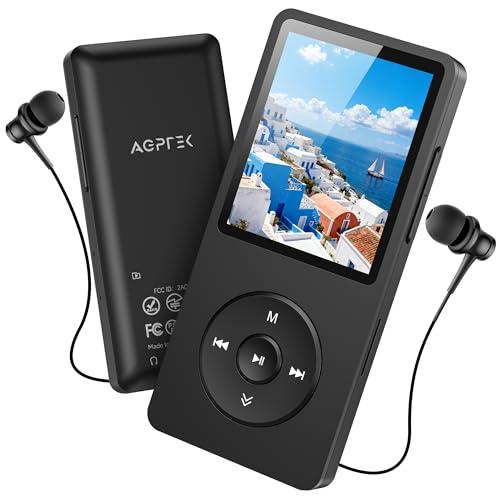 [サイトボタン追加] AGPTEK MP3プレーヤー 音楽プレーヤー HIFI 30g超軽量 64GB内蔵 128GBまで拡張 ボタン操作 音楽
