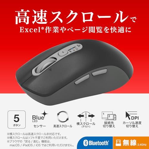 バッファロー ワイヤレス マウス 静音 高速スクロール 横スクロール