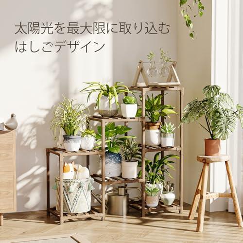 Bamworld フラワースタンド 室内 花台 プランタースタンド 屋外 3段