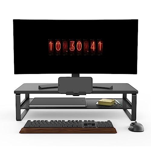 大幅値下げ！！　YYOKB U型モニター台 キーボード収納ラック ＰＣスタンド Doowiit モニター台 2段収納 ラック 卓上 スタンド 机上台 安定性