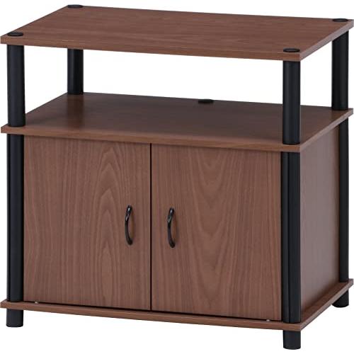2段ローボード/テレビ台 【幅60cm】 木製 扉収納付き 日本製 ブラウン テレビ台 ローボード 扉収納 引き出し収納 幅110 高さ50 木目柄 木製