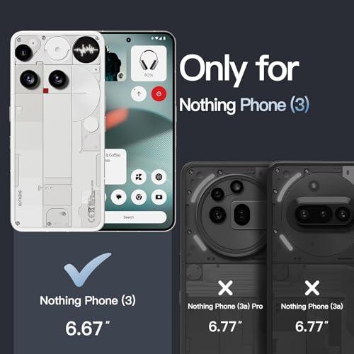 JETech Nothing Phone 3用 ケース クリア 耐衝撃 バンパーカバー