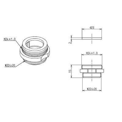 在庫あり！当店最安値 全国一律送料無料（普通郵便又はメール便での発送）THYB69 アダプター（内ねじ水栓用、M24×1．0） | TOTO | 01