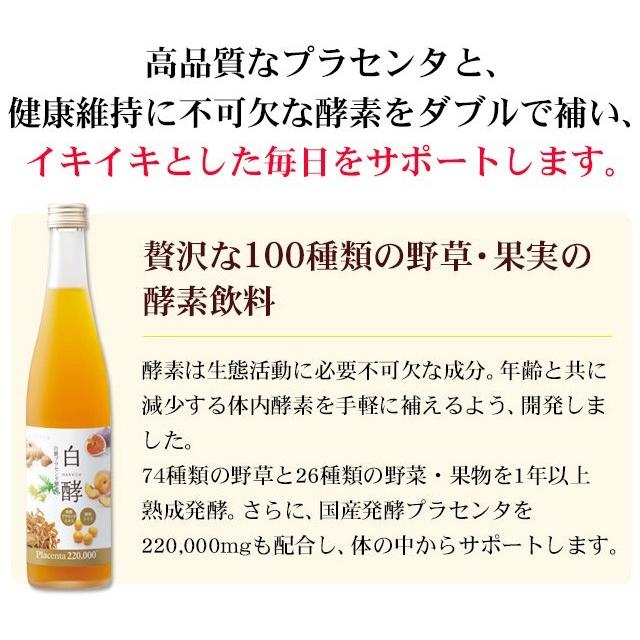 白酵プラセンタ酵素 500ml 3本セット 酵素ドリンク 野草酵素 白酵