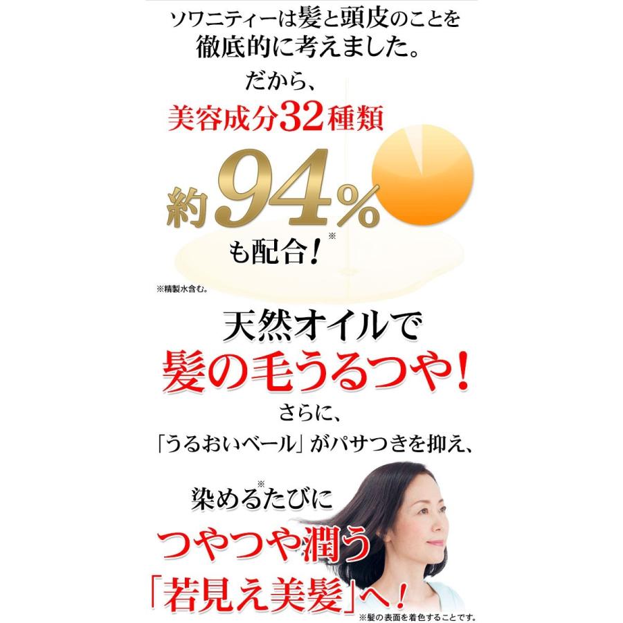 ソワニティー 白髪染め ヘアカラートリートメント 送料無料