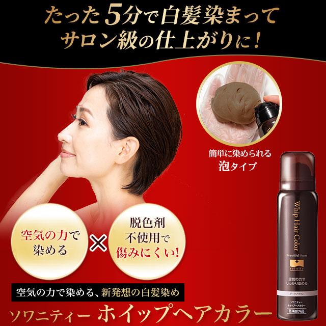 ソワニティー 白髪染め ホイップへアカラー 80g 1本 泡カラー