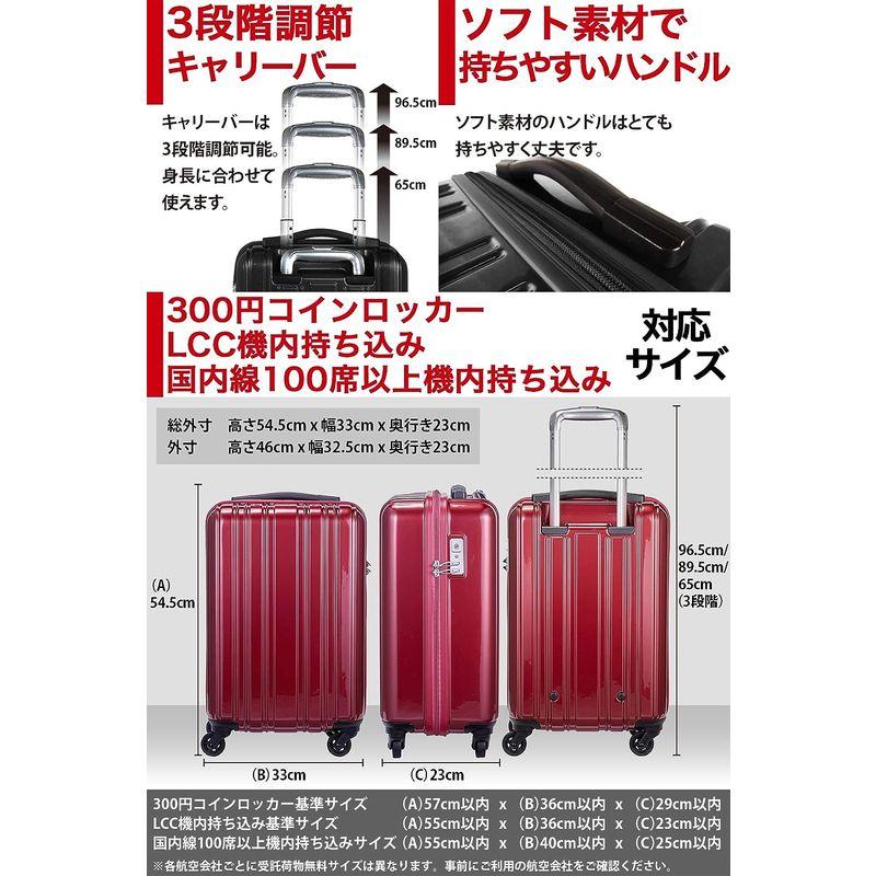 スーツケース 超軽量 1.9kg 機内持込 静音 1〜3泊 32L Sサイズ シルバー SiiiN＋Light シーンプラスライト 9kg Sサイズ