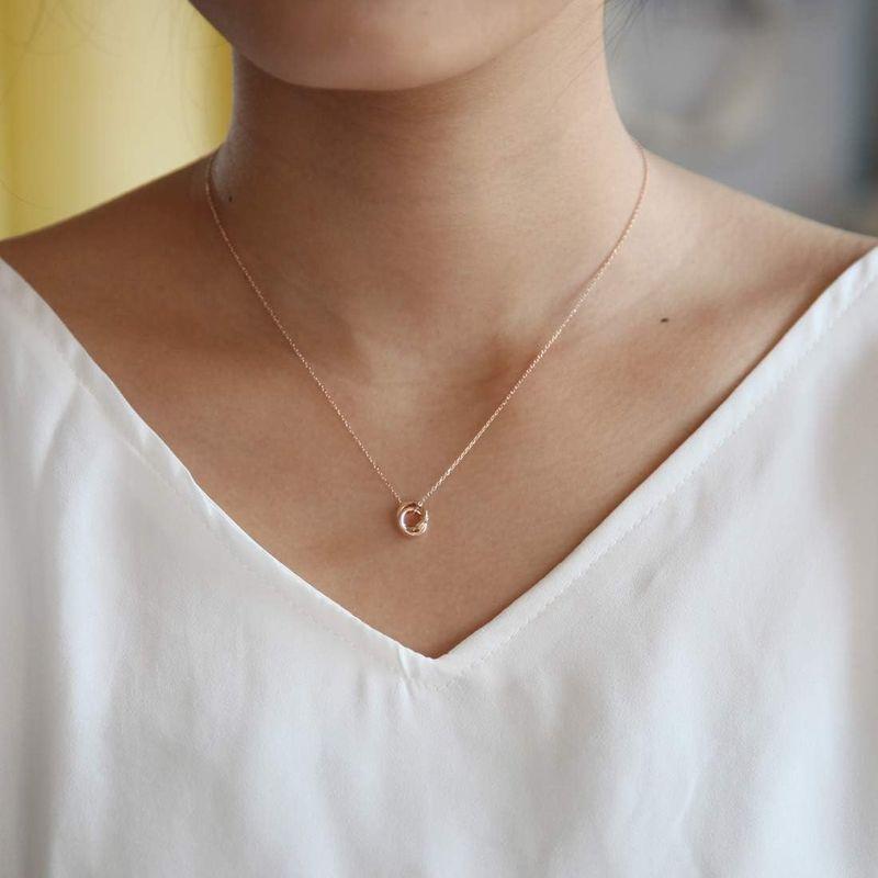 海外品 4℃ (ヨンドシー) ダブルループ ダイヤモンドK10ピンクゴールド(PG)ネックレス 111016123113 【J8428160406】(30206円)