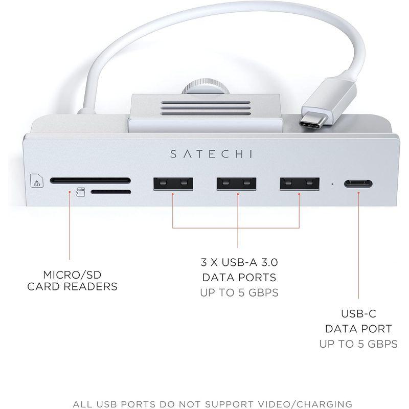 Satechi iMac24インチ用 USB-C クランプハブ (シルバー) (2021 iMac対応) USB-C データポート, 3xU｜native-place｜05