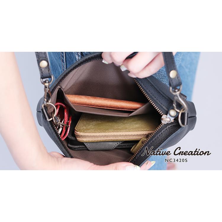 姫路レザー】レザーサコッシュ 中サイズ ショルダーバッグ