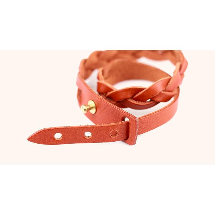 ブレスレット レザー 本革 栃木レザー ユニセックス 手編み 2重巻 レザーブレスレット レザーアイテム おしゃれ ペア カップル  日本製 ギフト プレゼント |  | 19