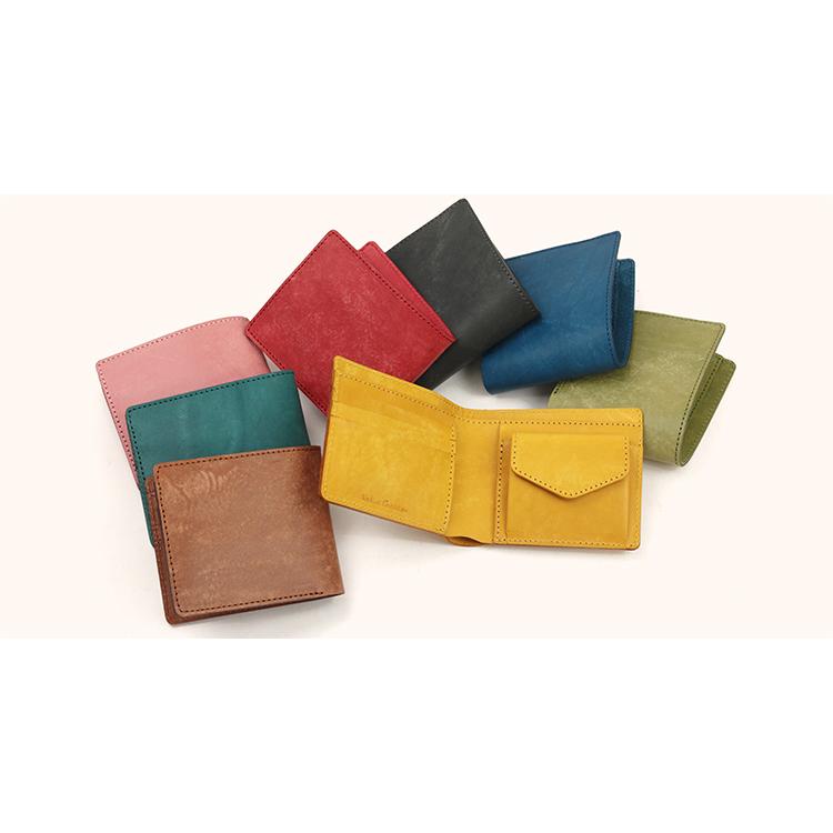 【イタリアンレザー】本革二つ折り財布 札入れ 小銭入れ 日本製 本革 シンプル パステル かわいいギフト プレゼント GIFT |  | 20