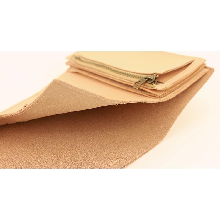 栃木レザー 財布 三つ折り メンズ レディース ヌメ革 日本製 本革 牛革 ソフトシュリンクオイルレザー ギフト プレゼント  NATURAL |  | 11