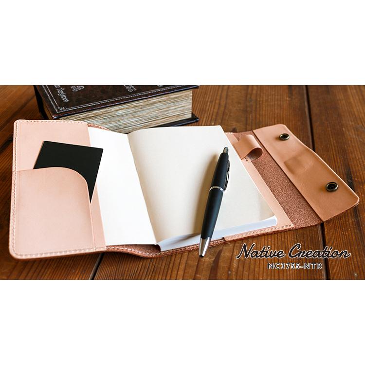一日手帳カバー 本革 栃木レザー ヌメ革  一日手帳 A6 文庫本サイズ ブックカバー ステーショナリー 日本製 ギフト エイジング  NATURAL |  | 02