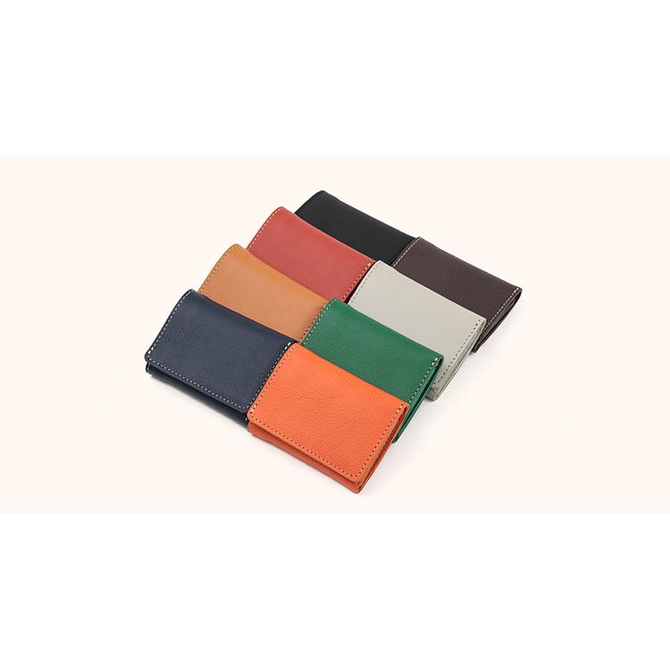 【姫路レザー】本革三つ折りミニ財布 シボ 型押し コンパクト財布 小銭入れ カード 小さい 日本製 本革 ギフト プレゼント GIFT |  | 21