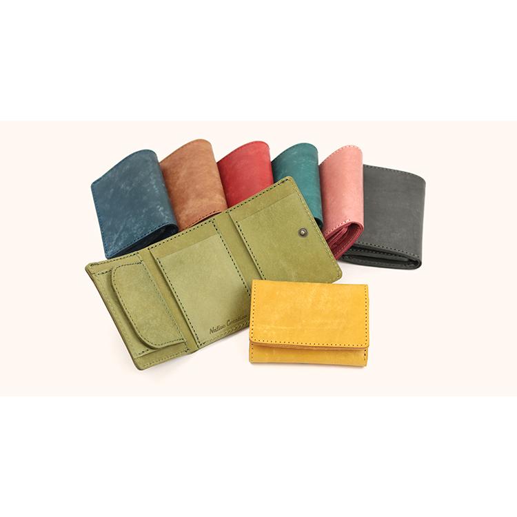 【イタリアンレザー】本革三つ折りミニ財布 コンパクト 日本製 本革 パステル かわいいギフト プレゼント GIFT |  | 22