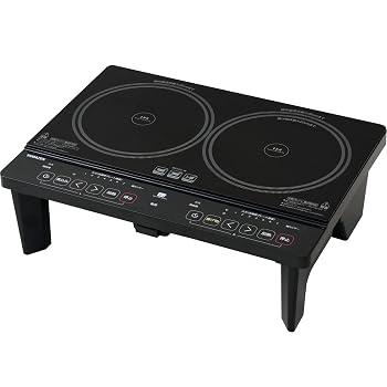 [山善] 2口 IHコンロ IHクッキングヒーター 1400W 一人暮らし 二人暮らし 脚付き(中古品)