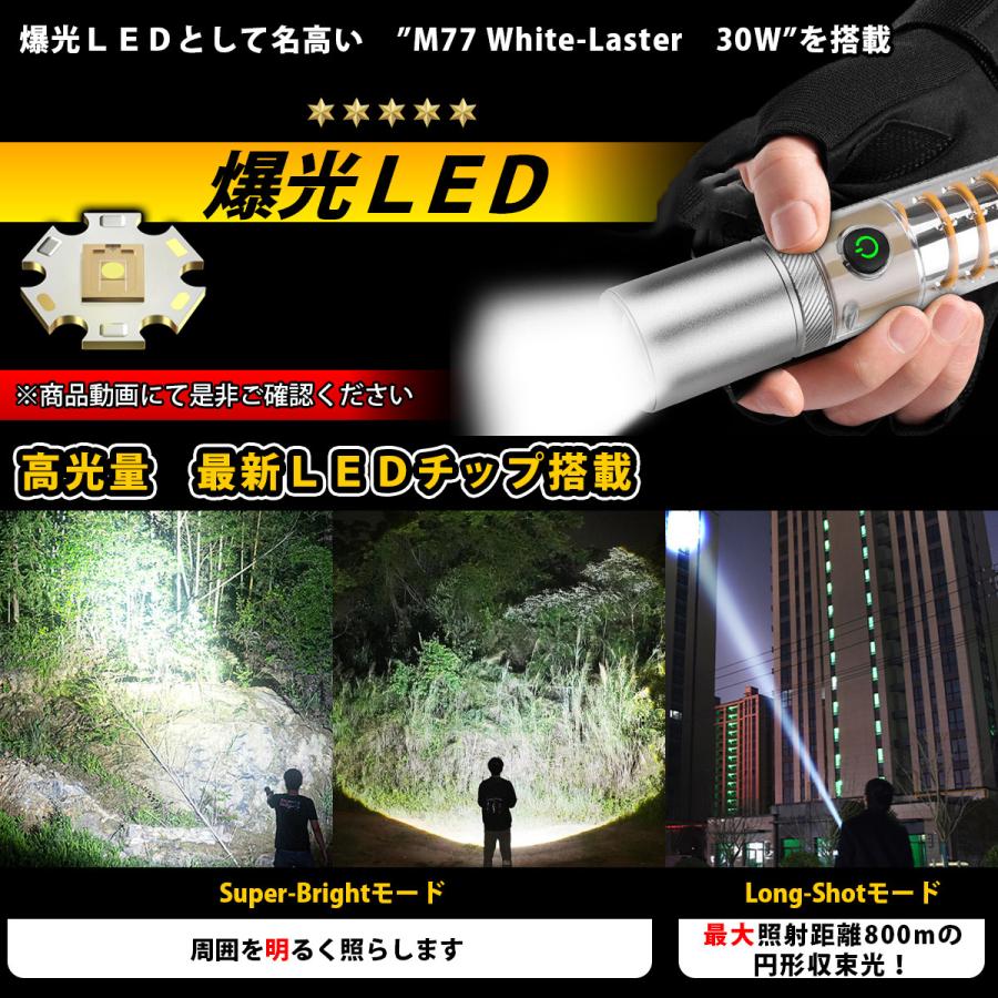 懐中電灯 ランタン ledライト led 強力 ledランタン 充電式 ライト キャンプ用品 防災 おしゃれ 小型 最強 ハンディライト usb キャンプ｜natsumikan-shop｜06