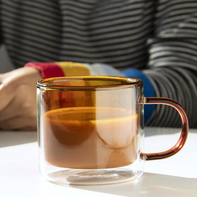 Natty＆Company ステンドグラス コーヒーカップ 二重ガラスカップ
