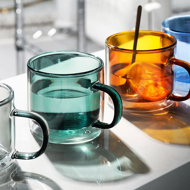 Natty＆Company ステンドグラス コーヒーカップ 二重ガラスカップ