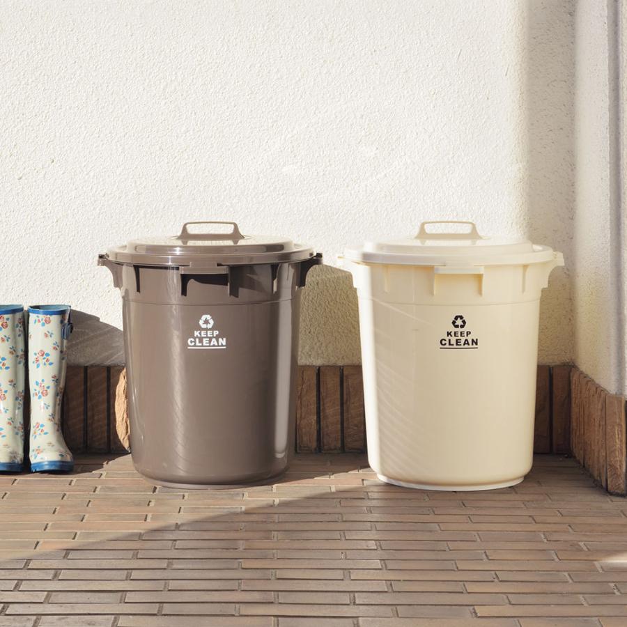 ゴミ箱 45リットル 45L 蓋付き 丸形 日本製 ベランダ キッチン
