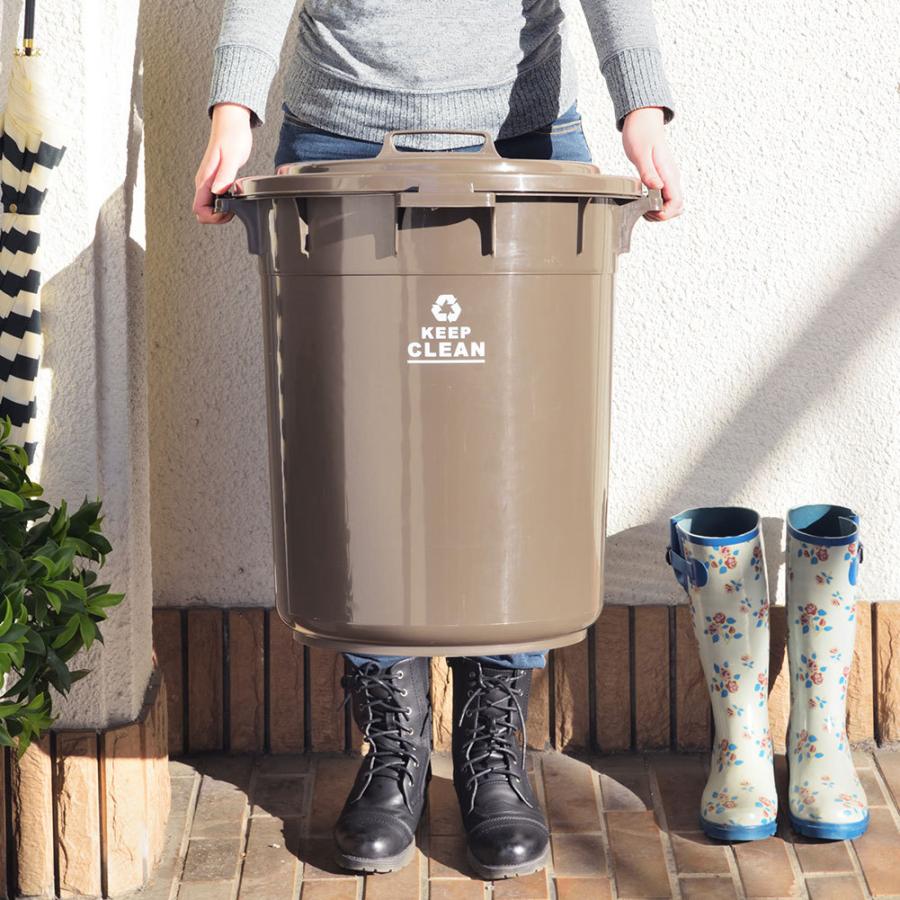 ゴミ箱 45リットル 45L 蓋付き 丸形 日本製 ベランダ キッチン