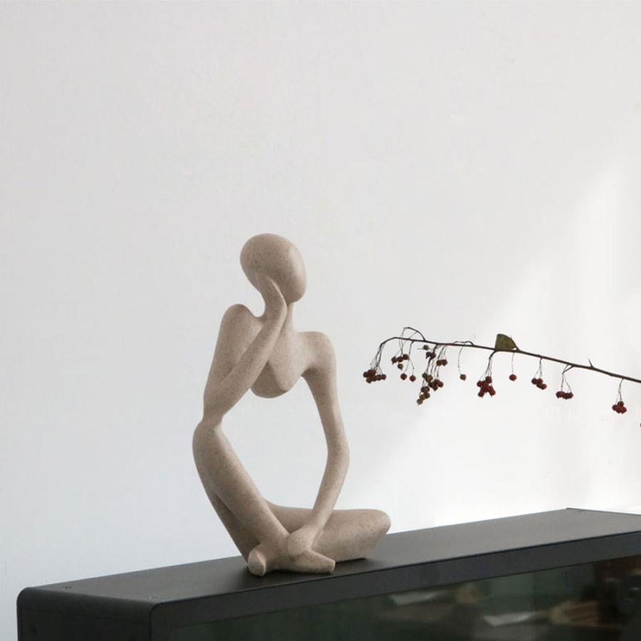 オブジェ 抽象彫刻 アート 砂岩 考える人 物思いに耽る 現代 オブジェ 抽象彫刻 アート 砂岩 考える人 物思いに耽る 現代