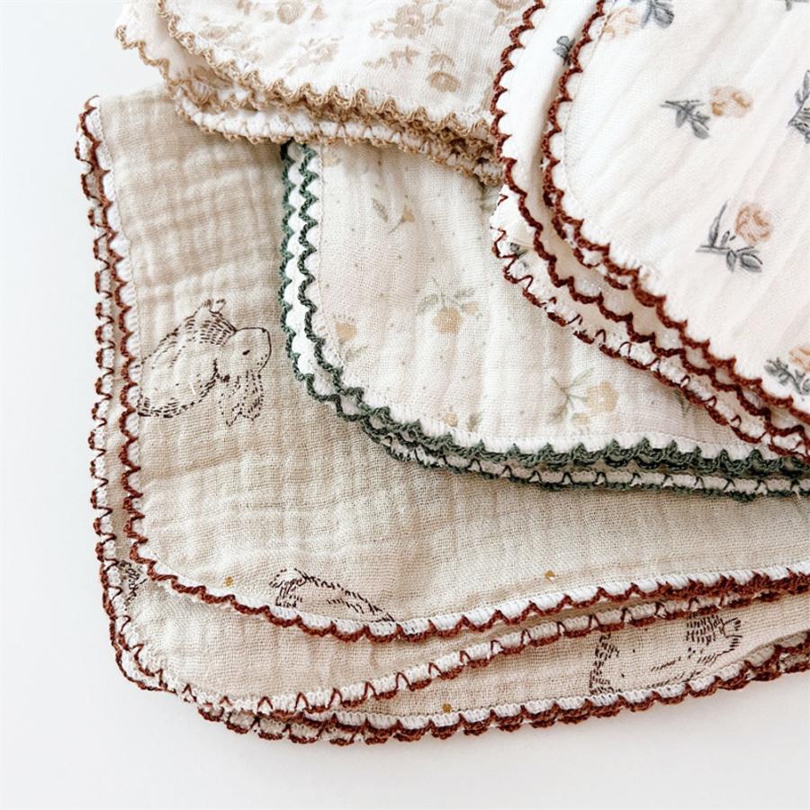 ふわふわ ガーゼハンカチ 4枚セット 綿100% かわいい ラッピング