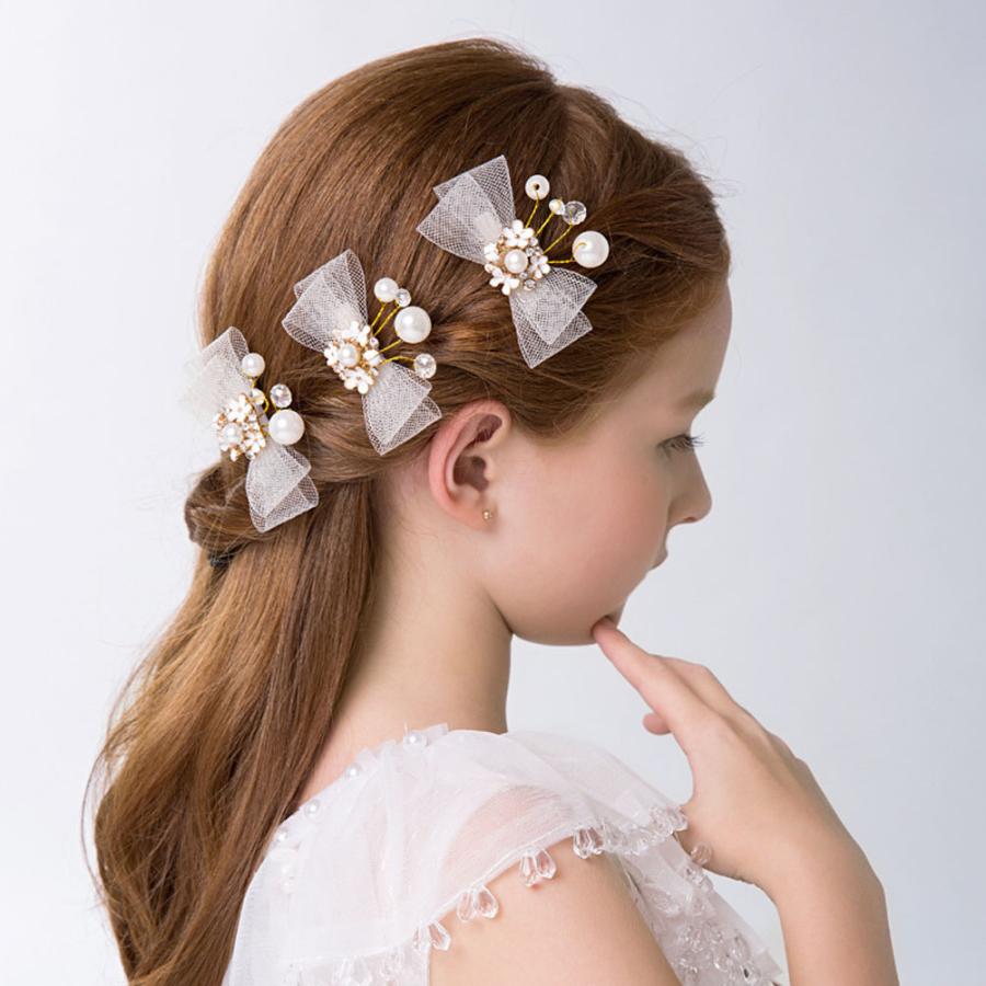 ヘアアクセサリー キッズ 3点セット 髪飾り クリップ 子供 七五三