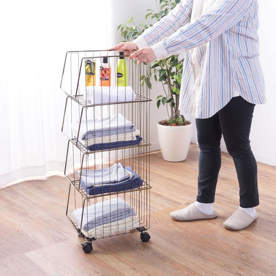 スタッキングワゴン ワイヤーラック スチールラック キッチンワゴン