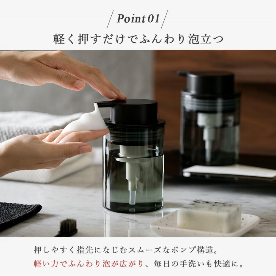 ソープディスペンサー 泡タイプディスペンサー ガラスボトル 詰め替え