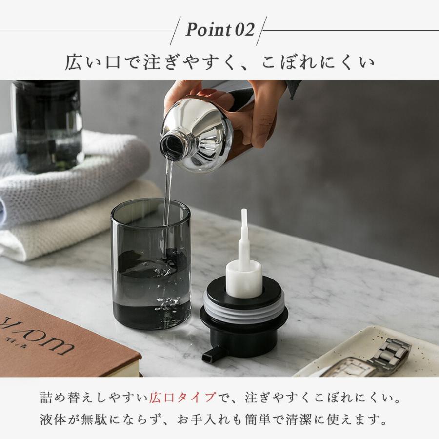 ソープディスペンサー 泡タイプディスペンサー ガラスボトル 詰め替え