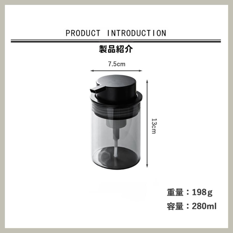 ソープディスペンサー 泡タイプディスペンサー ガラスボトル 詰め替え