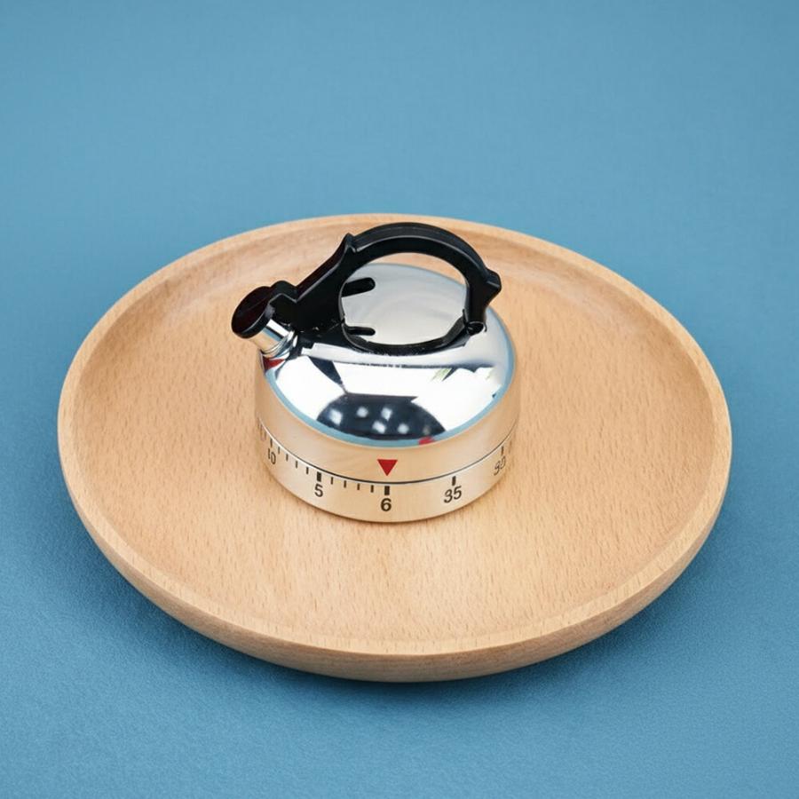 キッチンタイマー 機械式 電池不要 アナログ やかん型 かわいい