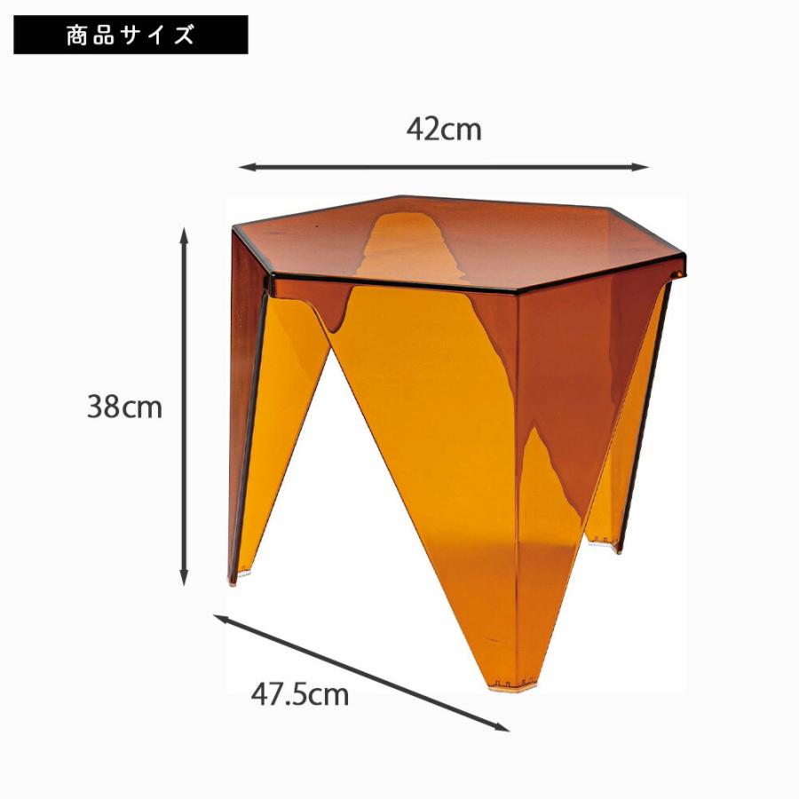 サイドテーブル 透明 モダン 六角形 テーブル 机 ソソファサイド