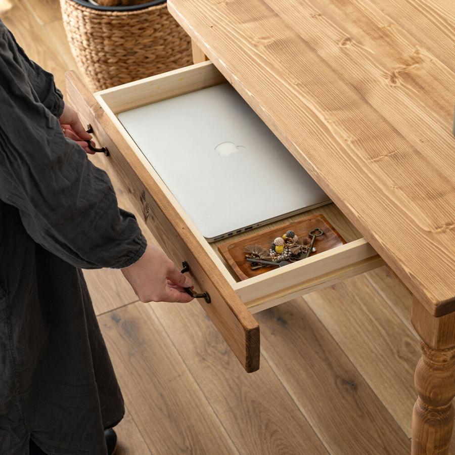 木製デスク 引き出し付き シンプル デスク 机 幅90cm 高さ72cm 収納 引き出し ワークデスク 木製デスク