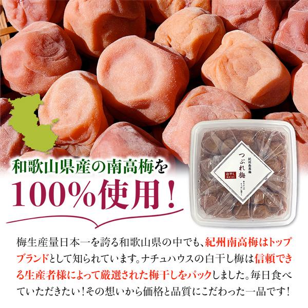 梅干し 無添加 訳あり 1kg 白干梅 南高梅 国産 つぶれ梅 和歌山県 つぶれ 酸っぱい しょっぱい 梅 塩分18% Lサイズ｜natuhouse｜05