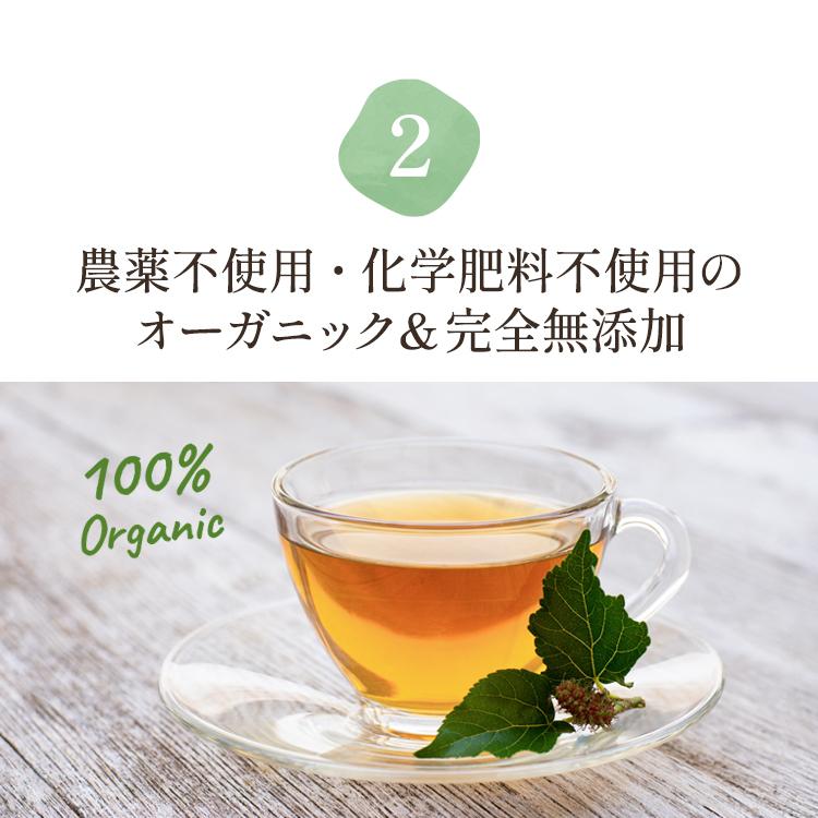 桑の葉茶 国産 オーガニック 2g × 50包 100g 桑茶 桑のは茶 桑野は茶 くわのはちゃ 効能 血糖値 健康茶 ティーバッグ 有機 ダイエット マルベリー お茶｜natuland｜04