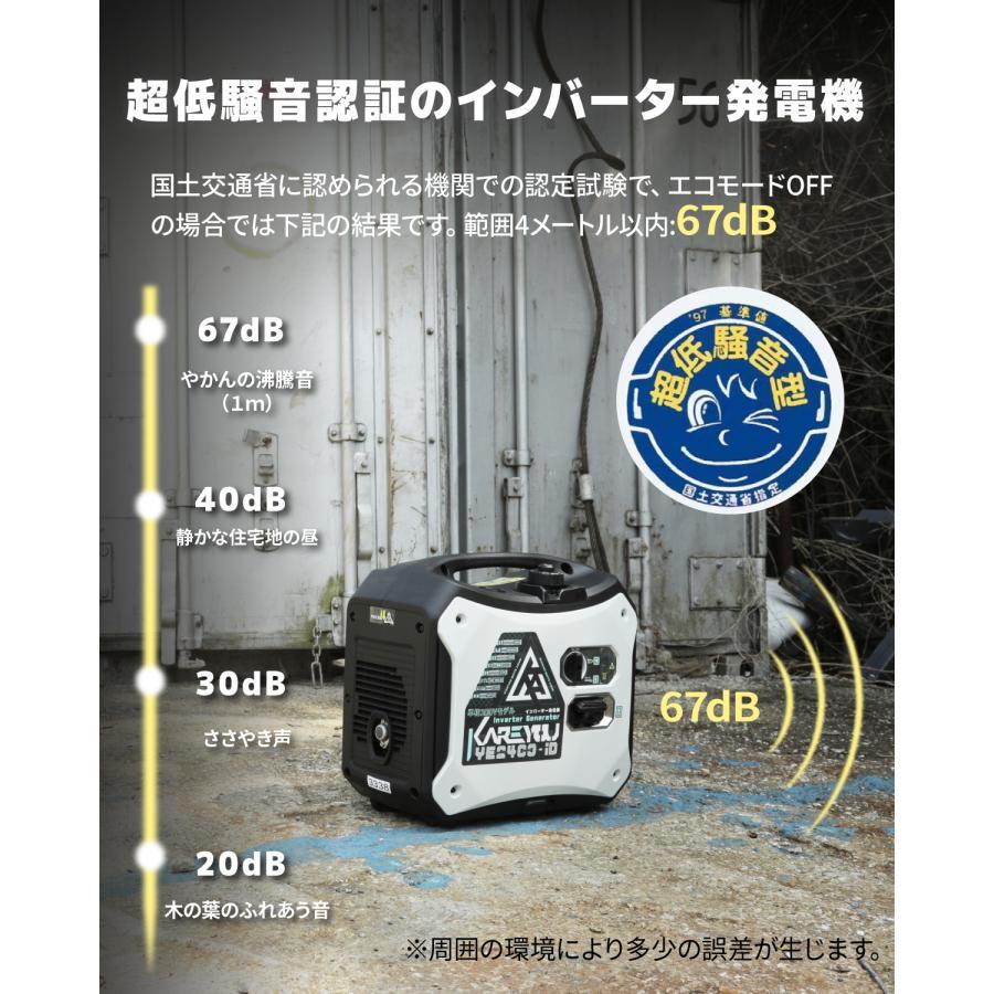 ☆即納☆ Kareyou 発電機 インバーター発電機 200V単相 2.0kVA 最大2.2