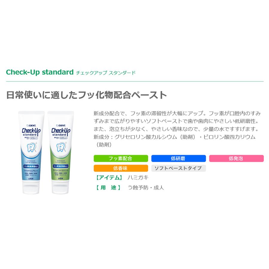 【最安値挑戦中】チェックアップスタンダード 3本 選べる2種 歯磨き粉 予防 フッ素  歯科専売 歯科専用 医薬部外品 | チェックアップ | 02
