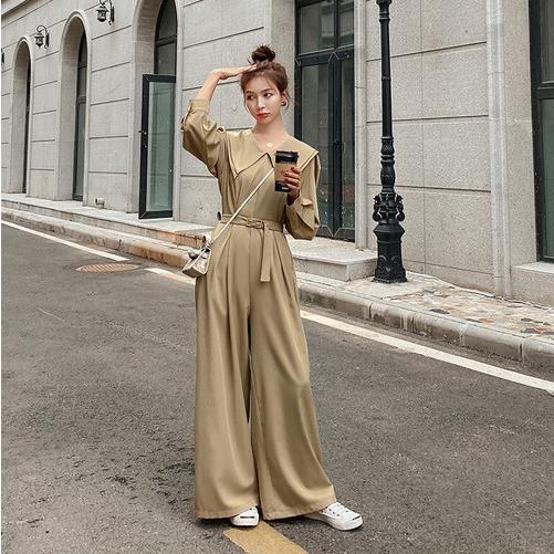 超大特価 ジャンプスーツ レディース ファッション サロペット 40代 30代 春 コーデ 秋 オールインワン 春物 春服装 サロペットパンツ ビッグカラー 長袖 春秋 希少 Homologacao Asystem Com Br