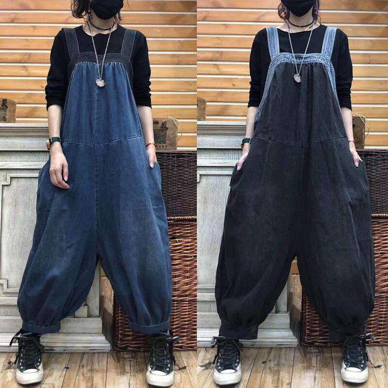 高価値セリー ファッション レディース オールインワン コーデ デニム 50代 40代 30代 代 サロペット 女性 バイカラー デニムサロペット 秋 夏服 春 カジュアル オールインワン サイズ ワンサイズ Avia Russia Com