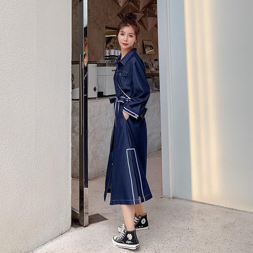 21春夏新色 30代 代 ファッション レディース ワンピース 40代 大人カジュアル 襟付き 長袖 ミモレ丈 フレアワンピース デニム 秋 春 カジュアル 女性 50代 ワンピース サイズ M Www Collectiviteslocales Fr