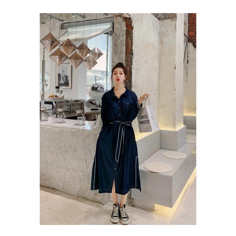 21春夏新色 30代 代 ファッション レディース ワンピース 40代 大人カジュアル 襟付き 長袖 ミモレ丈 フレアワンピース デニム 秋 春 カジュアル 女性 50代 ワンピース サイズ M Www Collectiviteslocales Fr