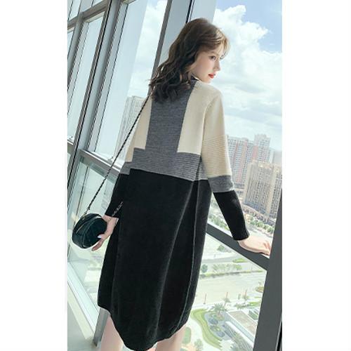 ランキング第1位 ニットワンピース 秋 冬 女性 50代 40代 30代 代 ファッション レディース ワンピース モノトーン ゆったり 秋冬 ミディ丈 ラウンドネック 長袖 ワンピース サイズ L Michiganestateplanning Com